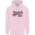 Legend Since 22nd Birthday 2001 Mens 80% Cotton Hoodie Light Pink