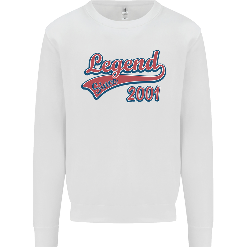 Legend Since 22nd Birthday 2001 Mens Sweatshirt Jumper White