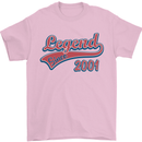 Legend Since 22nd Birthday 2001 Mens T-Shirt 100% Cotton Light Pink
