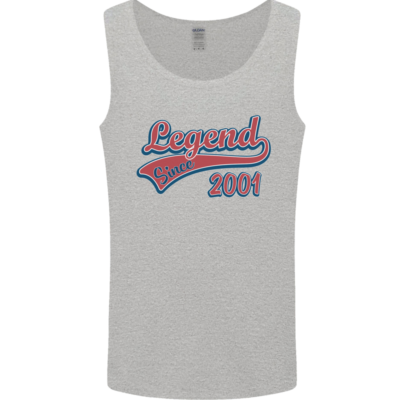 Legend Since 22nd Birthday 2001 Mens Vest Tank Top Sports Grey