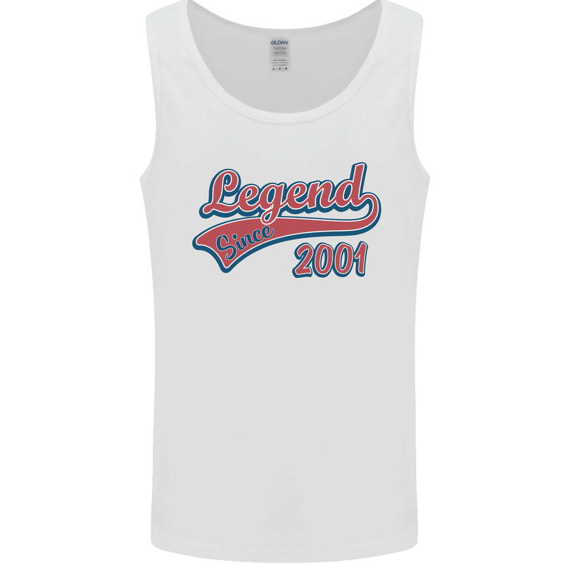 Legend Since 22nd Birthday 2001 Mens Vest Tank Top White