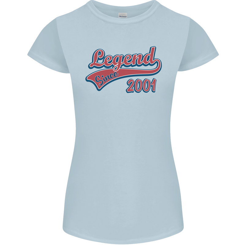 Legend Since 22nd Birthday 2001 Womens Petite Cut T-Shirt Light Blue