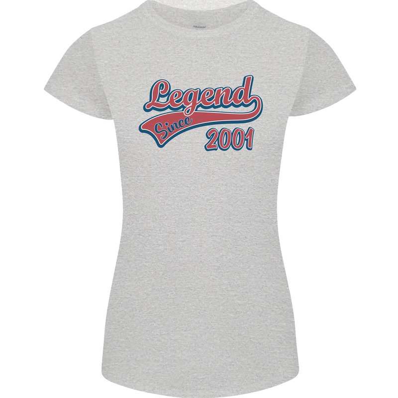 Legend Since 22nd Birthday 2001 Womens Petite Cut T-Shirt Sports Grey