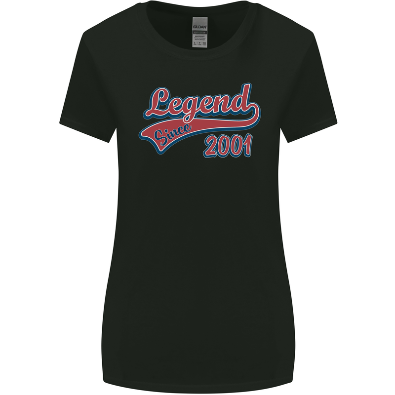 Legend Since 22nd Birthday 2001 Womens Wider Cut T-Shirt Black