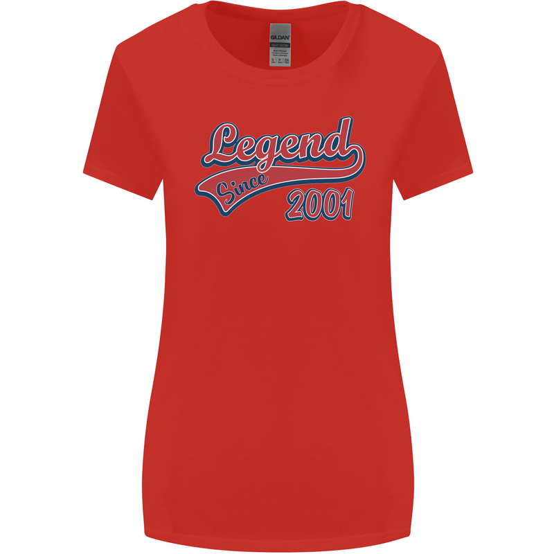 Legend Since 22nd Birthday 2001 Womens Wider Cut T-Shirt Red