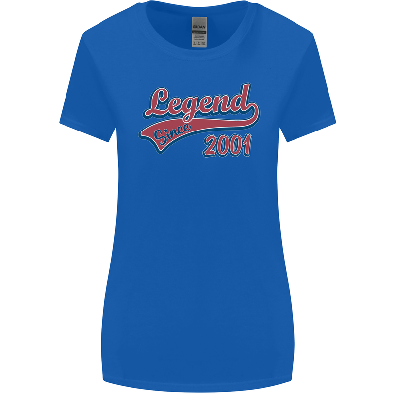 Legend Since 22nd Birthday 2001 Womens Wider Cut T-Shirt Royal Blue
