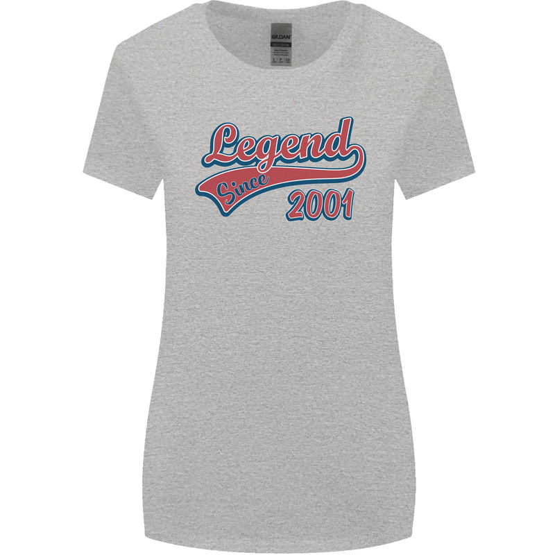 Legend Since 22nd Birthday 2001 Womens Wider Cut T-Shirt Sports Grey