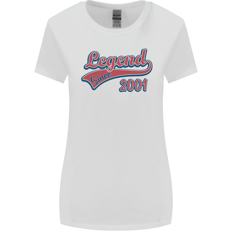 Legend Since 22nd Birthday 2001 Womens Wider Cut T-Shirt White