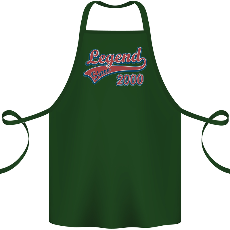 Legend Since 23rd Birthday 2000 Cotton Apron 100% Organic Forest Green