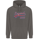 Legend Since 23rd Birthday 2000 Mens 80% Cotton Hoodie Charcoal