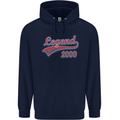 Legend Since 23rd Birthday 2000 Mens 80% Cotton Hoodie Navy Blue