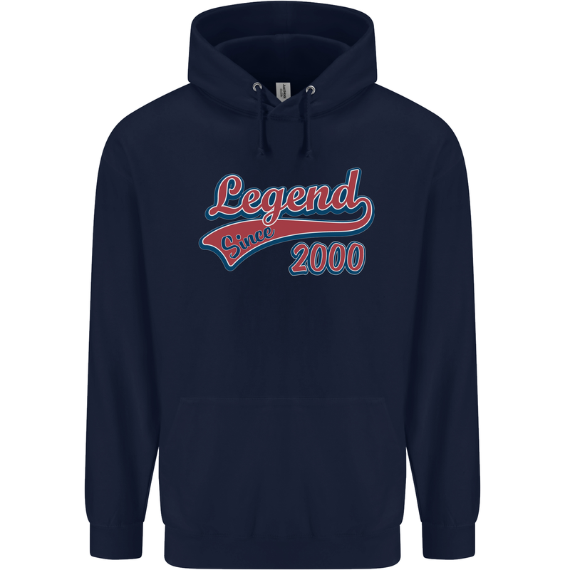 Legend Since 23rd Birthday 2000 Mens 80% Cotton Hoodie Navy Blue