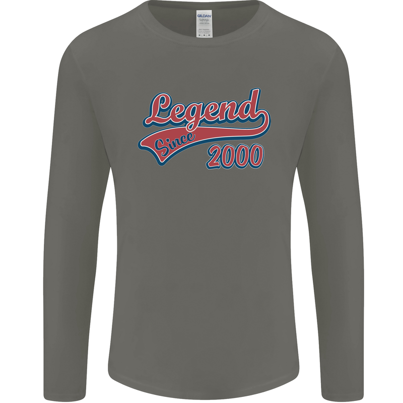 Legend Since 23rd Birthday 2000 Mens Long Sleeve T-Shirt Charcoal