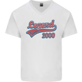 Legend Since 23rd Birthday 2000 Mens V-Neck Cotton T-Shirt White