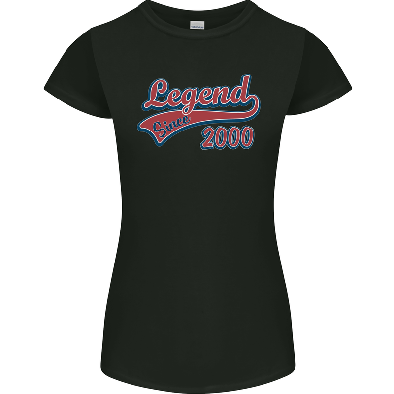 Legend Since 23rd Birthday 2000 Womens Petite Cut T-Shirt Black