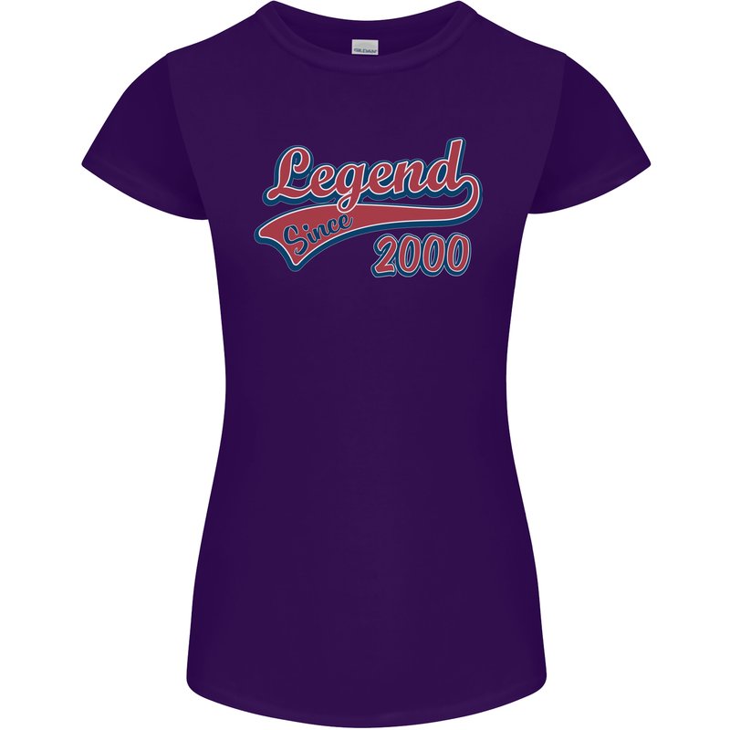 Legend Since 23rd Birthday 2000 Womens Petite Cut T-Shirt Purple