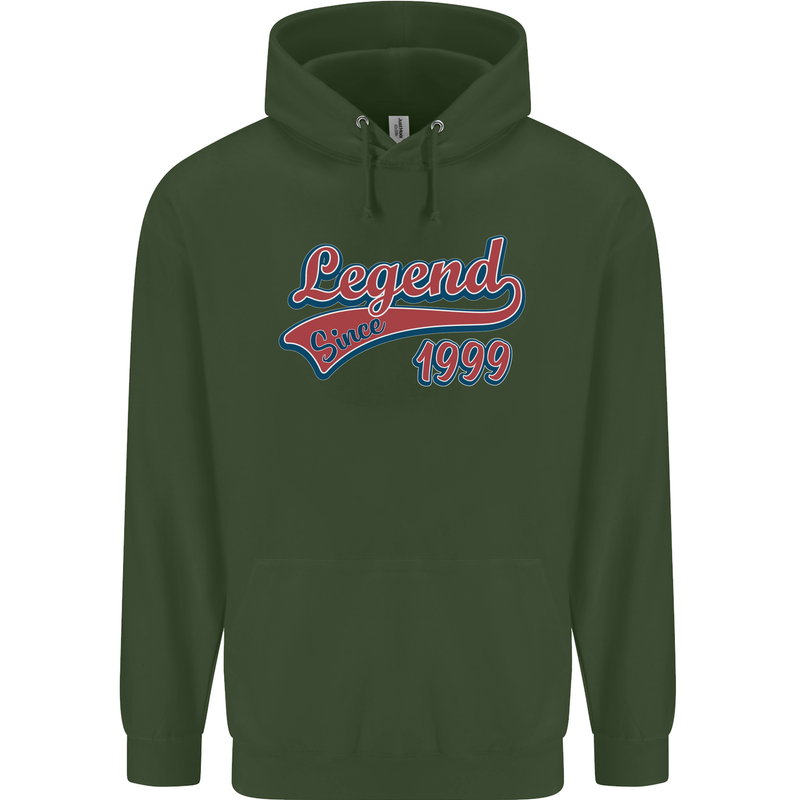 Legend Since 24th Birthday 1999 Mens 80% Cotton Hoodie Forest Green
