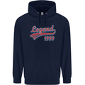 Legend Since 24th Birthday 1999 Mens 80% Cotton Hoodie Navy Blue