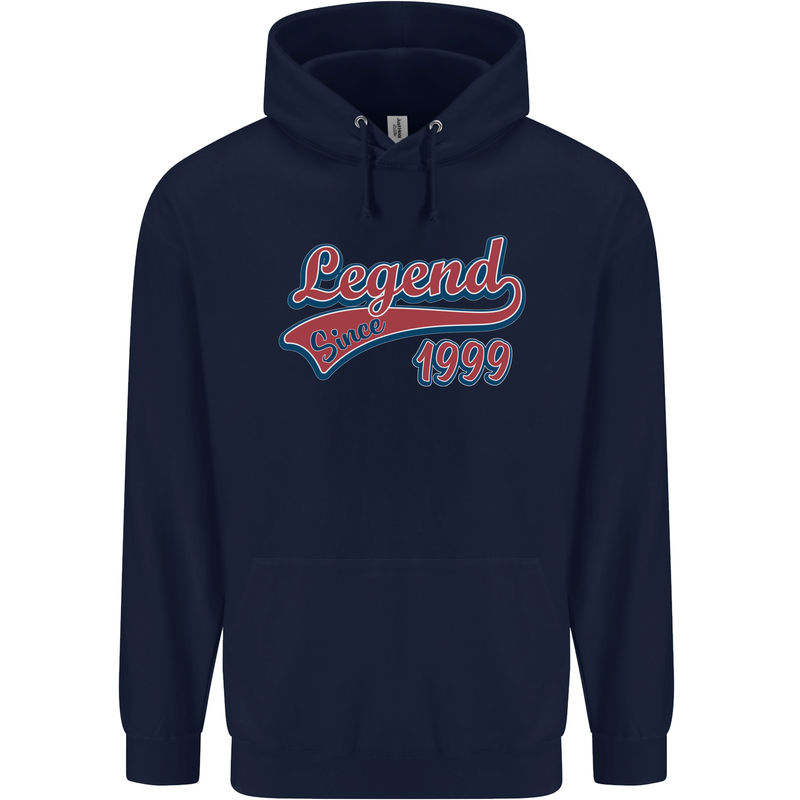 Legend Since 24th Birthday 1999 Mens 80% Cotton Hoodie Navy Blue