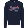 Legend Since 24th Birthday 1999 Mens Sweatshirt Jumper Navy Blue
