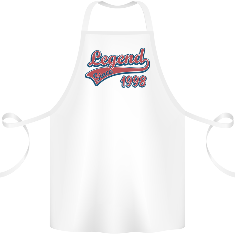 Legend Since 25th Birthday 1998 Cotton Apron 100% Organic White