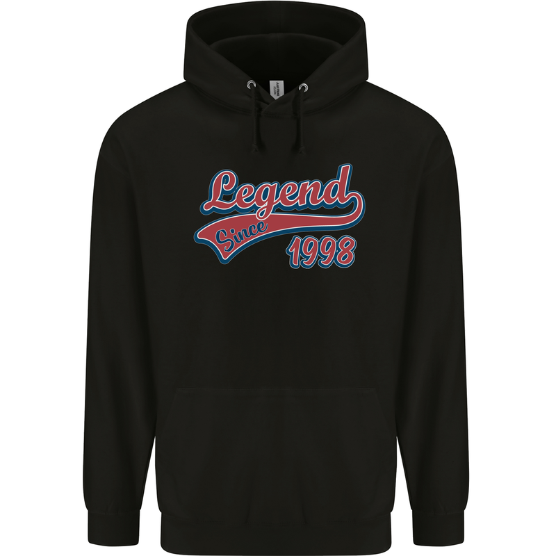 Legend Since 25th Birthday 1998 Mens 80% Cotton Hoodie Black