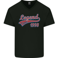 Legend Since 25th Birthday 1998 Mens V-Neck Cotton T-Shirt Black