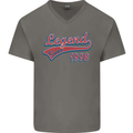 Legend Since 25th Birthday 1998 Mens V-Neck Cotton T-Shirt Charcoal