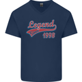 Legend Since 25th Birthday 1998 Mens V-Neck Cotton T-Shirt Navy Blue