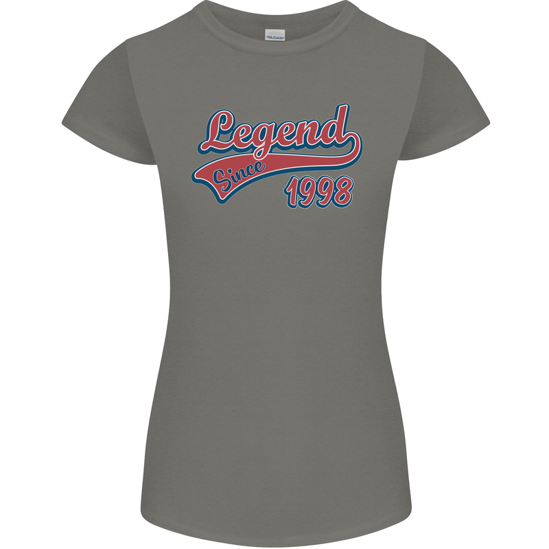 Legend Since 25th Birthday 1998 Womens Petite Cut T-Shirt Charcoal