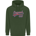 Legend Since 26th Birthday 1997 Mens 80% Cotton Hoodie Forest Green