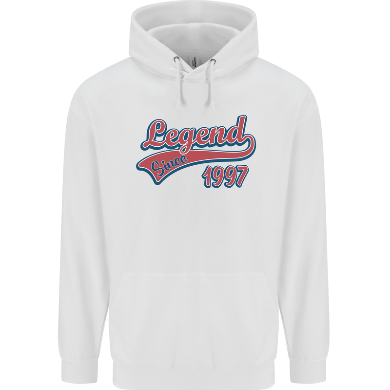 Legend Since 26th Birthday 1997 Mens 80% Cotton Hoodie White