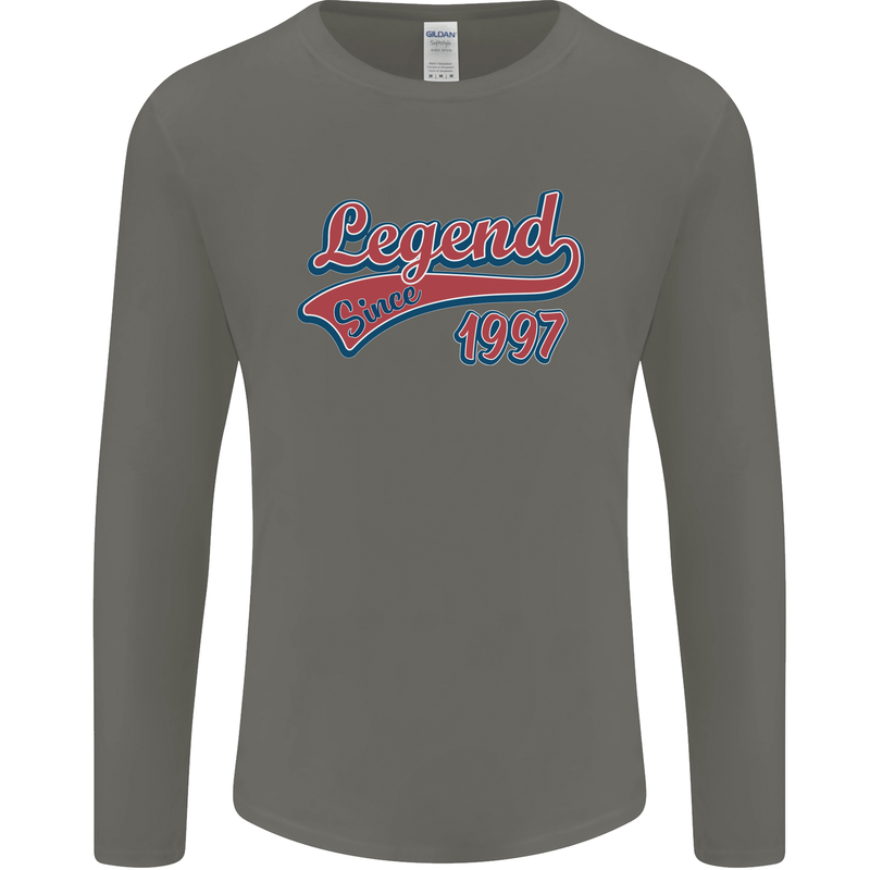 Legend Since 26th Birthday 1997 Mens Long Sleeve T-Shirt Charcoal