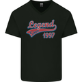Legend Since 26th Birthday 1997 Mens V-Neck Cotton T-Shirt Black