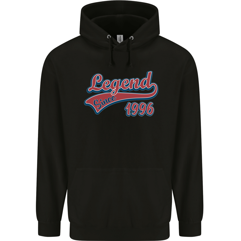 Legend Since 27th Birthday 1996 Mens 80% Cotton Hoodie Black