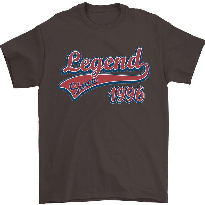 Legend Since 27th Birthday 1996 Mens T-Shirt 100% Cotton Dark Chocolate