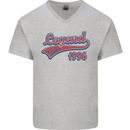Legend Since 27th Birthday 1996 Mens V-Neck Cotton T-Shirt Sports Grey