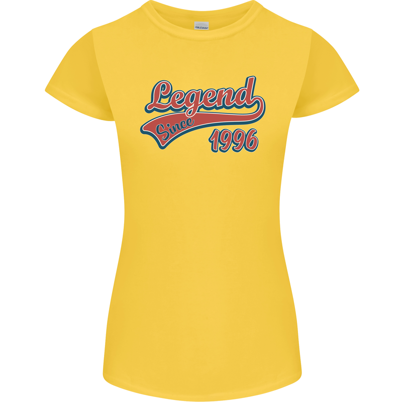 Legend Since 27th Birthday 1996 Womens Petite Cut T-Shirt Yellow