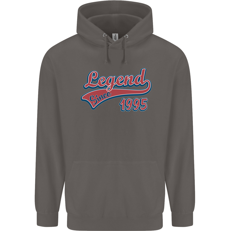 Legend Since 28th Birthday 1995 Mens 80% Cotton Hoodie Charcoal