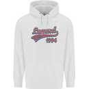 Legend Since 29th Birthday 1994 Mens 80% Cotton Hoodie White