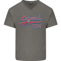 Legend Since 29th Birthday 1994 Mens V-Neck Cotton T-Shirt Charcoal