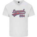 Legend Since 29th Birthday 1994 Mens V-Neck Cotton T-Shirt White