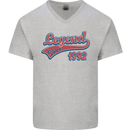 Legend Since 31st Birthday 1992 Mens V-Neck Cotton T-Shirt Sports Grey