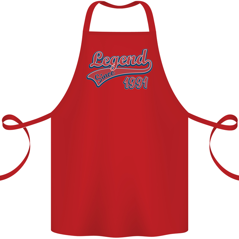 Legend Since 32nd Birthday 1991 Cotton Apron 100% Organic Red