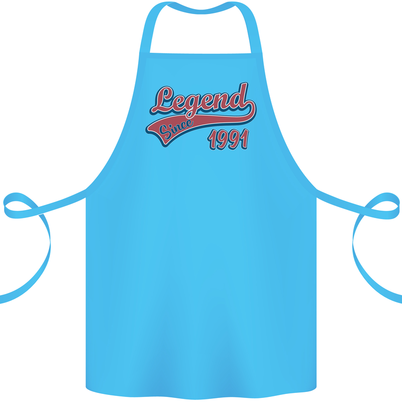Legend Since 32nd Birthday 1991 Cotton Apron 100% Organic Turquoise