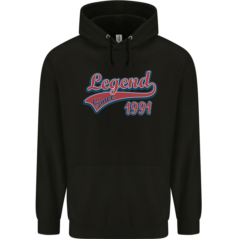 Legend Since 32nd Birthday 1991 Mens 80% Cotton Hoodie Black