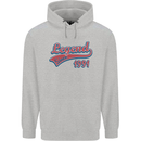 Legend Since 32nd Birthday 1991 Mens 80% Cotton Hoodie Sports Grey