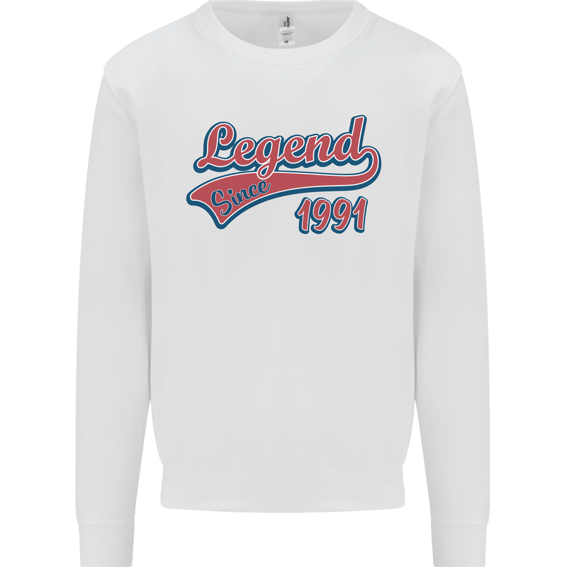Legend Since 32nd Birthday 1991 Mens Sweatshirt Jumper White