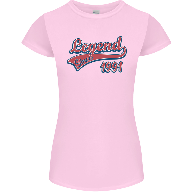 Legend Since 32nd Birthday 1991 Womens Petite Cut T-Shirt Light Pink