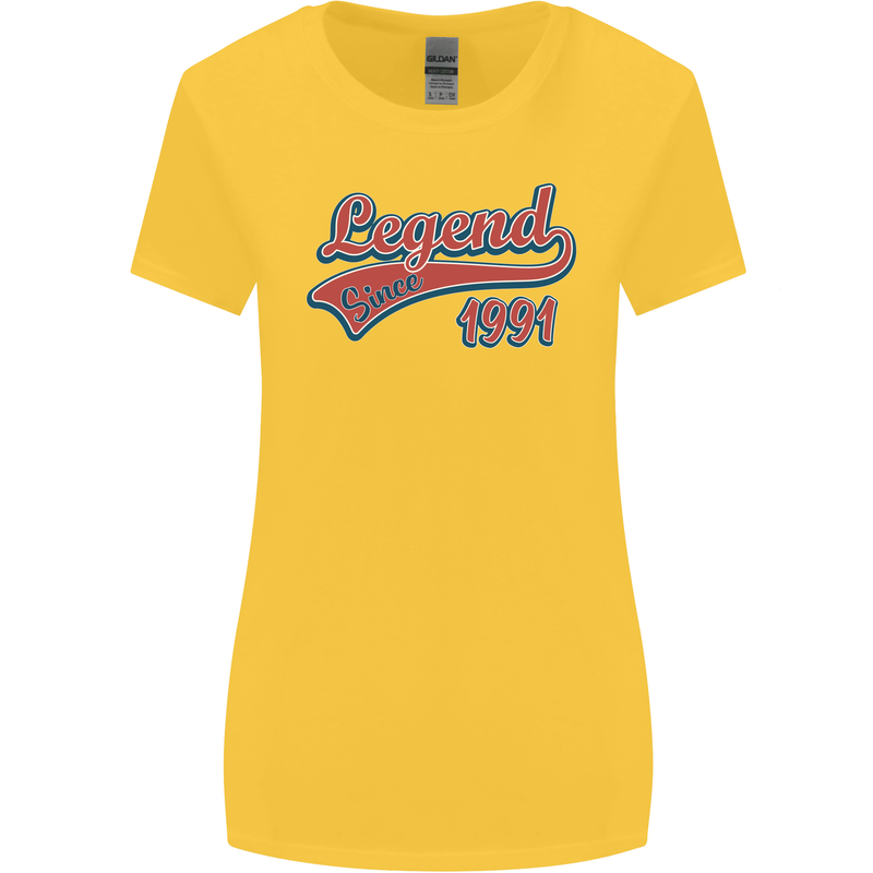 Legend Since 32nd Birthday 1991 Womens Wider Cut T-Shirt Yellow